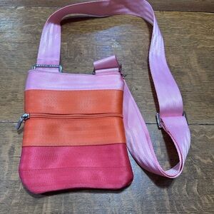 Maggie Bags Bailey sorbet seatbelt‎ crossbody purse